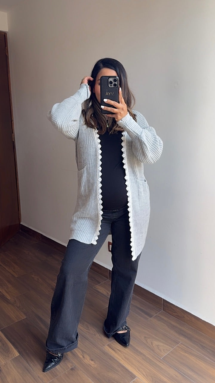 Ensamble Gris Flores