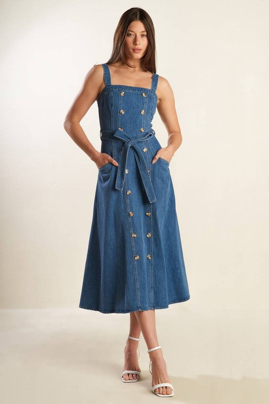 Vestido denim con botones