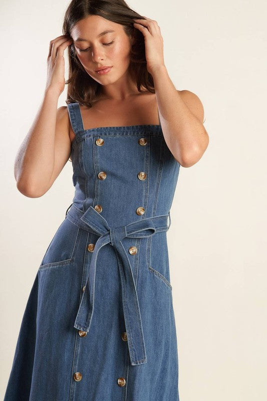 Vestido denim con botones