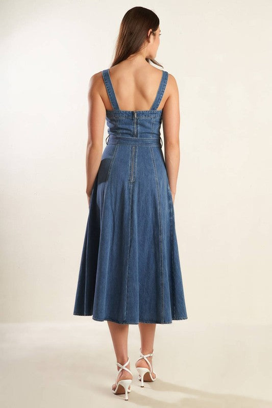 Vestido denim con botones