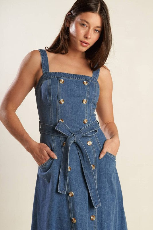 Vestido denim con botones
