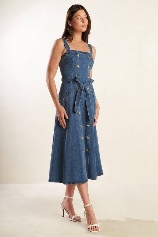 Vestido denim con botones