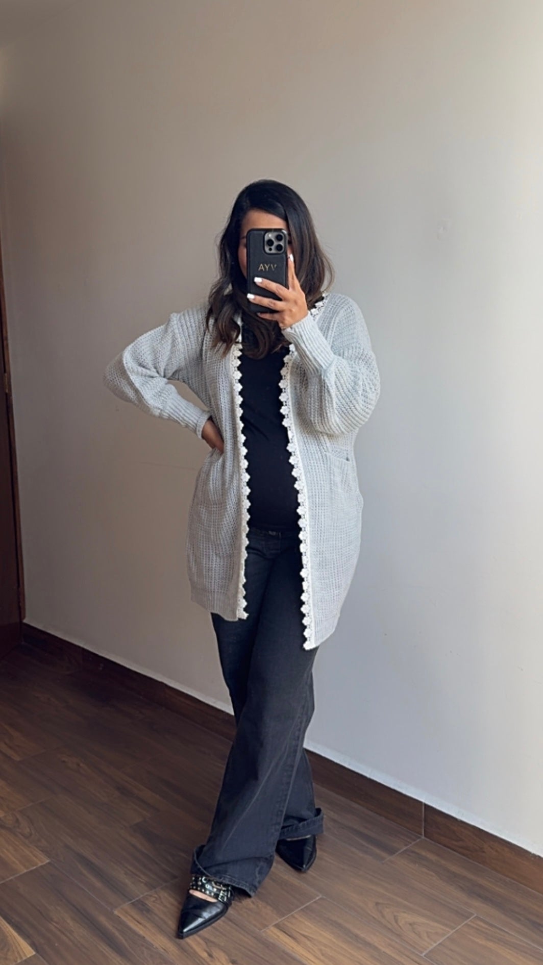 Ensamble Gris Flores