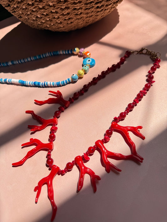 Collar Corales Rojo