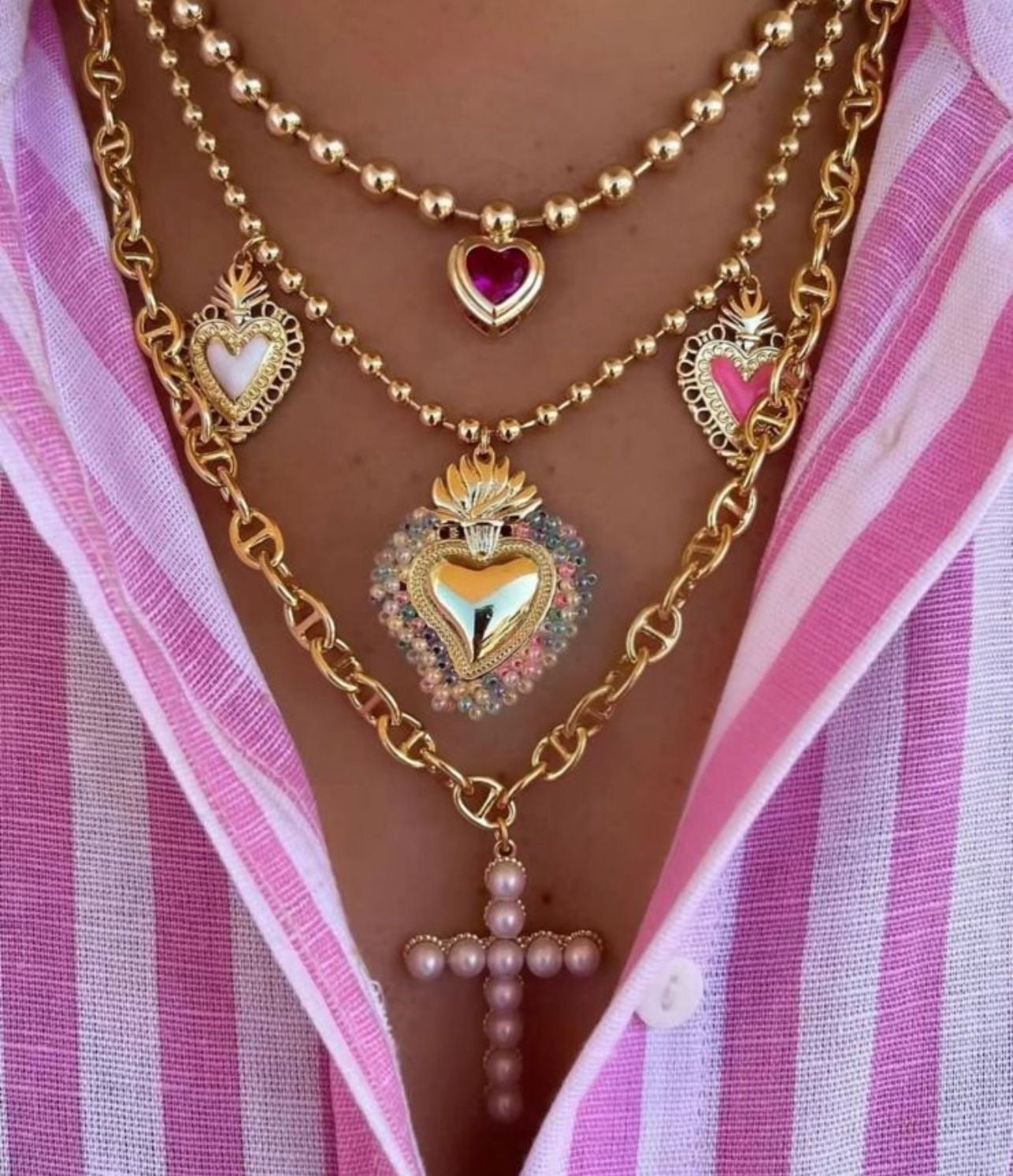 Collar Corazón Rosa
