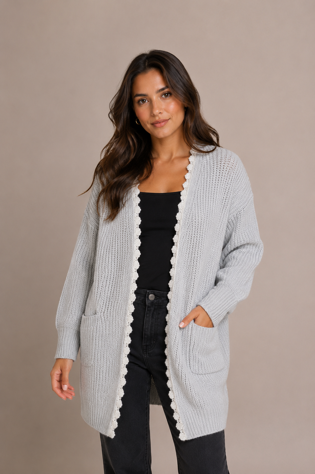 Ensamble Gris Flores