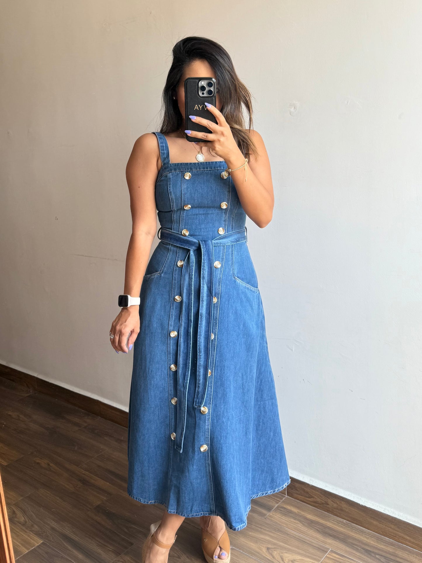 Vestido denim con botones