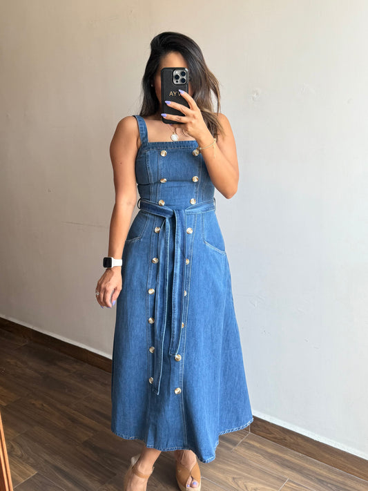 Vestido denim con botones